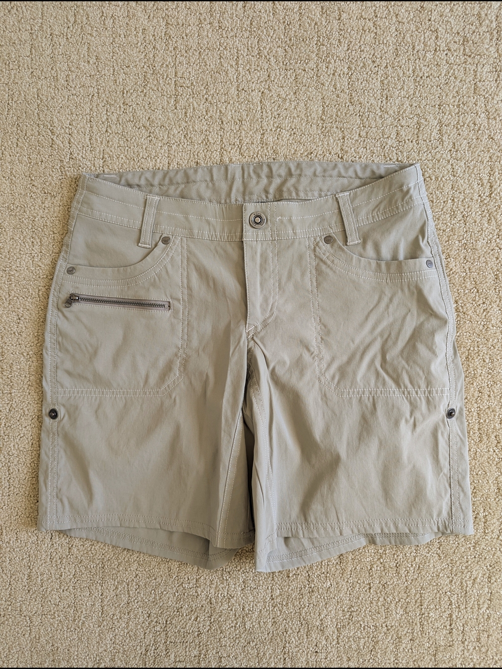KUHL Shorts Kliffside Air Roll Up Women 6  Khaki Stretch Outdoors Hiking Nylon